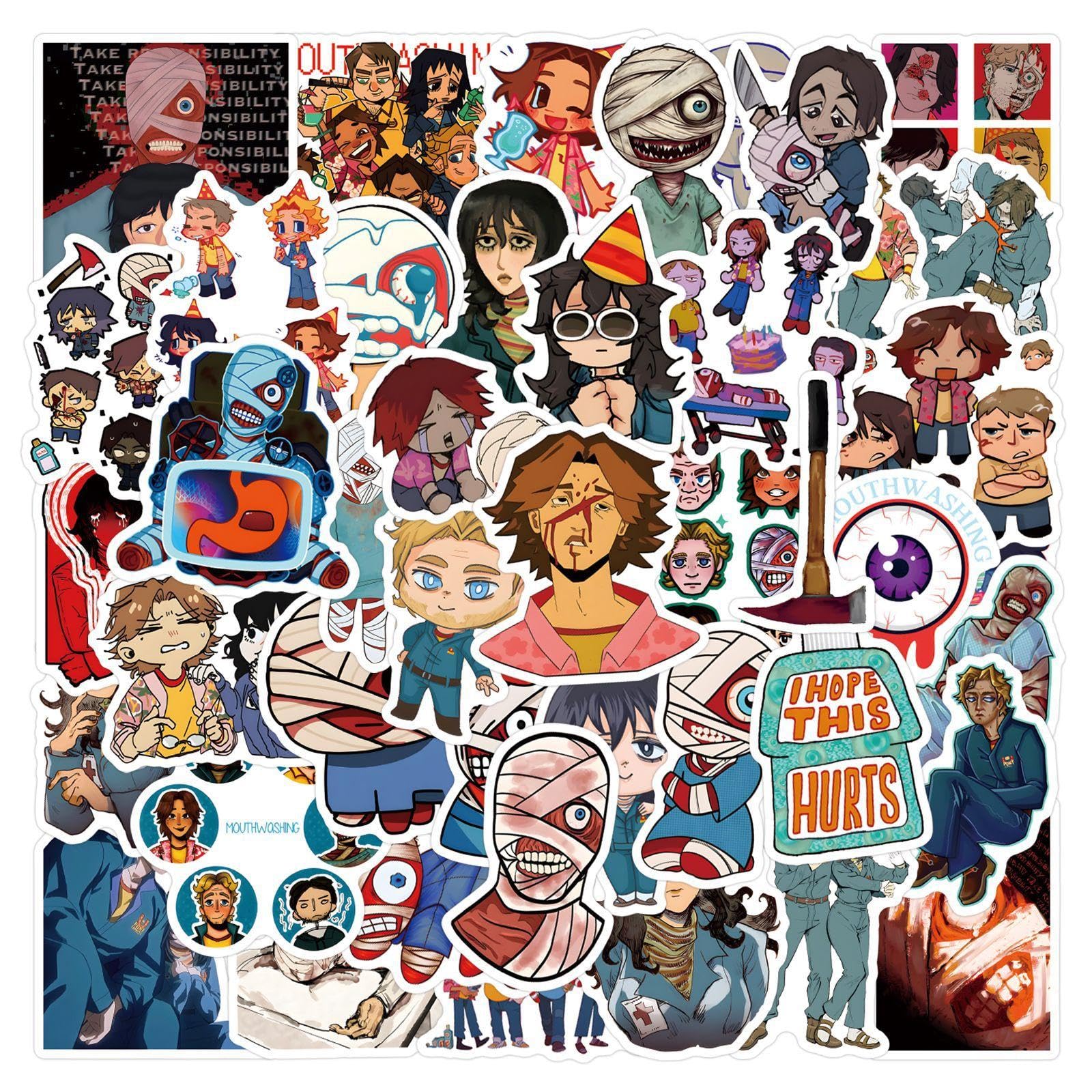 Amazon.com: 55pcs Mouthwash Stickers Cool Horror Cartoon Game